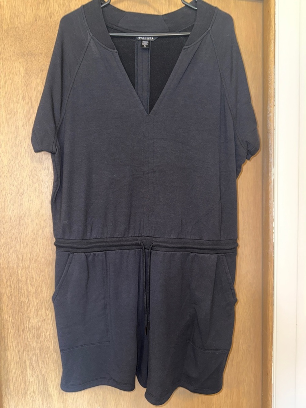 Athleta Black V-Neck Romper XL